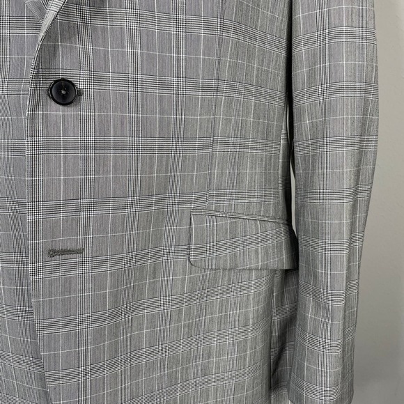 Charles Tyrwhitt Gray Plaid Prince of Wales Sport Coat 44L - Picture 2 of 10